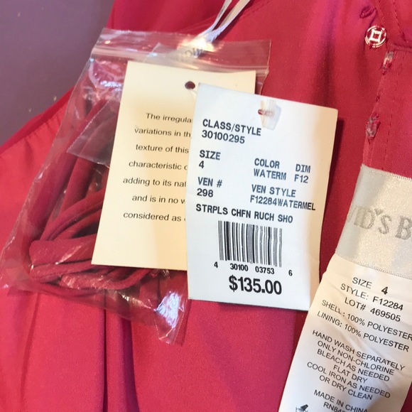 🆕David’s Bridal Chiffon Strap/Strapless Dress - Picture 8 of 8